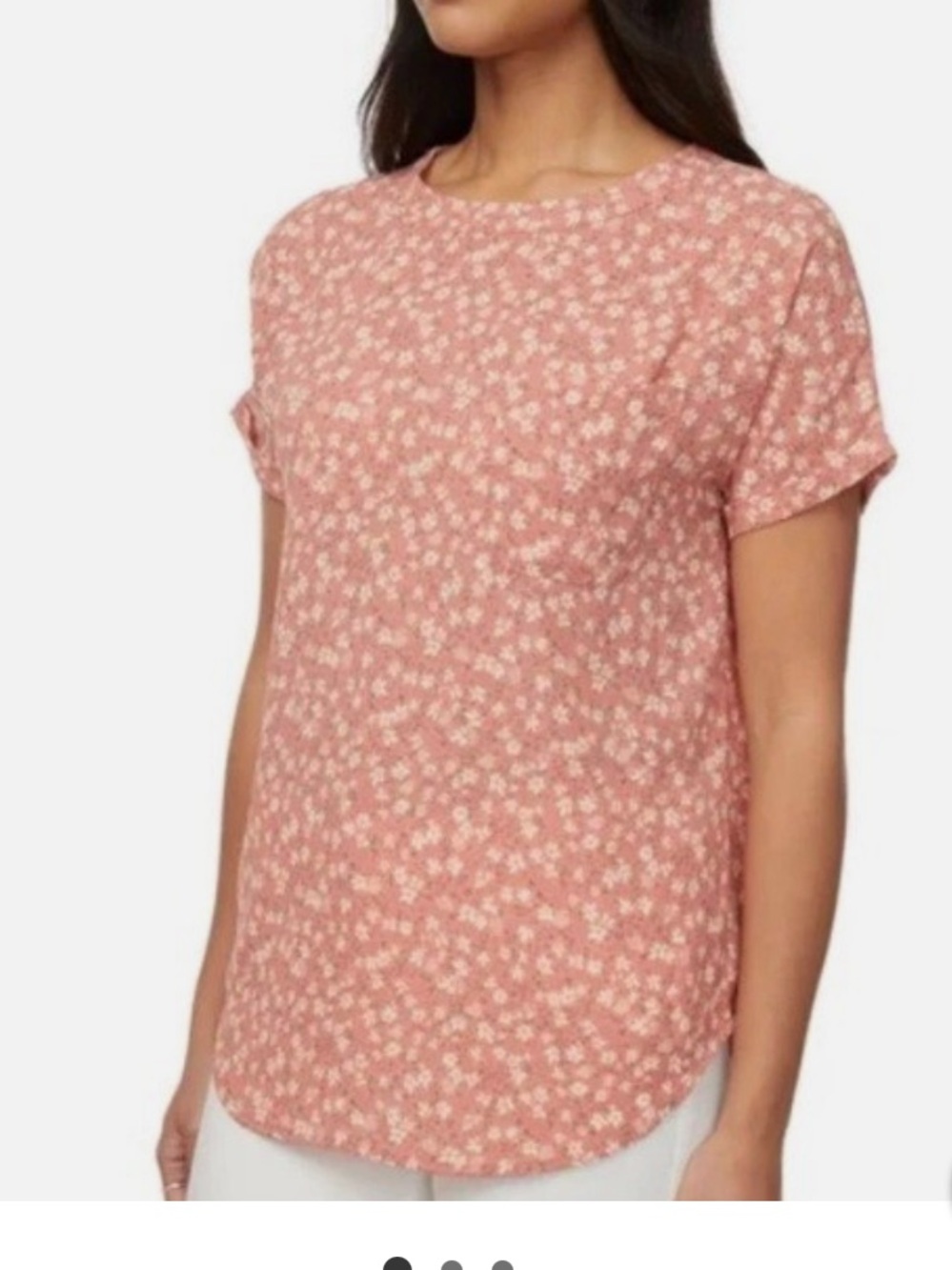 👗Buffalo David Bitton Ditsy Daisy Floral Scoop-Neck Top